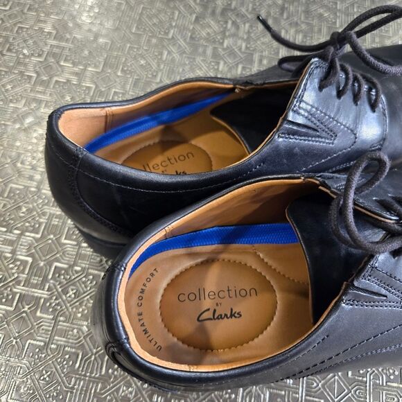 🐢 Clarks Men's Black Whiddon Cap Toe Oxford Size 10.5. - Picture 9 of 16